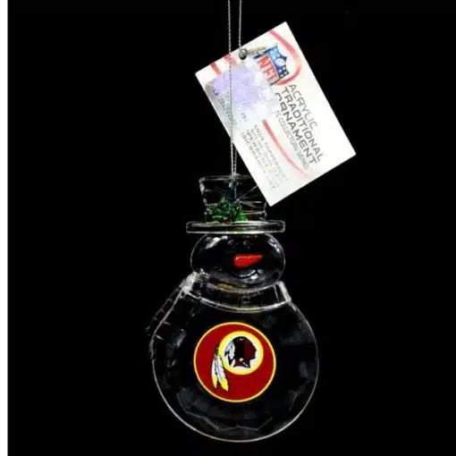 Washington Redskins Acrylic Snowman Ornament