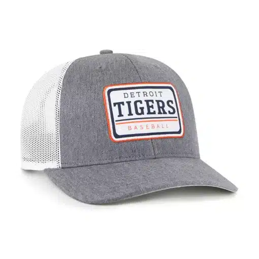 Detroit Tigers 47 Brand Gray Ellington Mesh Trucker Snapback Hat - Image 3