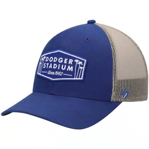 Los Angeles Dodgers 47 Brand Haven Blue Trucker Mesh Snapback Hat - Image 3