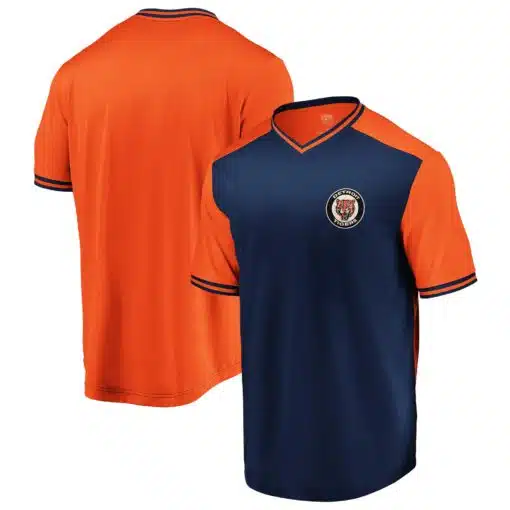 Detroit Tigers Men's Majestic Cooperstown Navy Orange T-Shirt Tee
