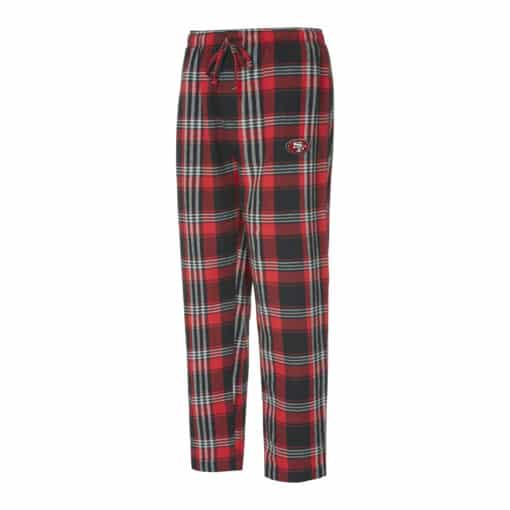 San Francisco 49ers Men's Region Black Red Flannel Pajama Pants