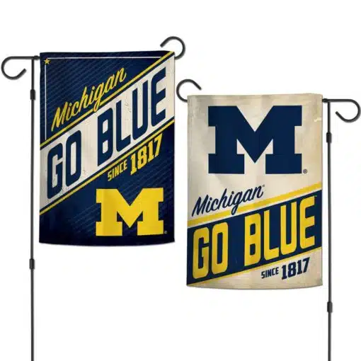 Michigan Wolverines Flag Go Blue 12.5x18 Garden Style 2 Sided