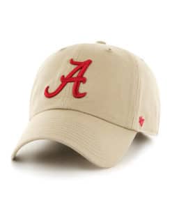 Alabama Crimson Tide 47 Brand Khaki Clean Up Adjustable Hat