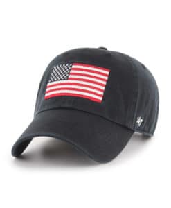 Wichita State Shockers OHT 47 Brand Black Clean Up Adjustable USA Flag Hat
