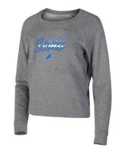 Detroit Lions Ladies Mainstream Gray Terry Long Sleeve Shirt