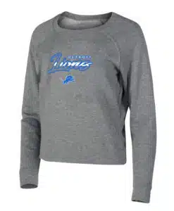 Detroit Lions Ladies Mainstream Gray Terry Long Sleeve Shirt