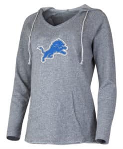 Detroit Lions Ladies Mainstream Gray Terry Pullover Hoodie