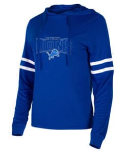 Detroit Lions Ladies Marathon Blue Lightweight Pullover Hoodie