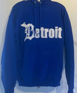 Detroit Michigan D SPARKLE Unisex Blue Pullover Hoodie