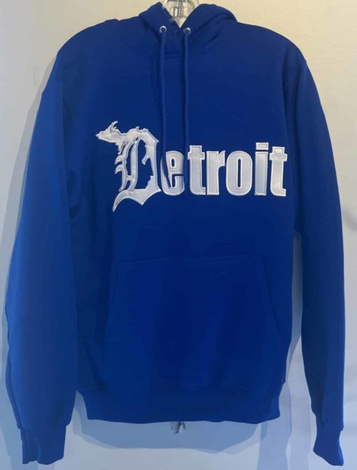 Detroit Michigan D SPARKLE Unisex Blue Pullover Hoodie