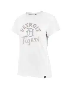 Detroit Tigers Women's 47 Brand White Wash Frankie T-Shirt Tee