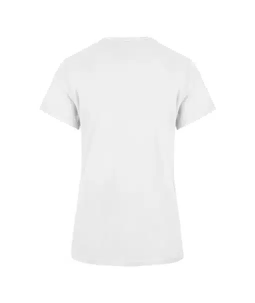 Detroit Tigers Women's 47 Brand White Wash Frankie T-Shirt Tee - Image 2