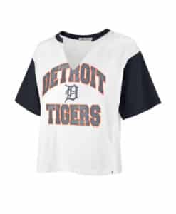 Detroit Tigers Women's 47 Brand Sandstone Dolly Crop T-Shirt Tee