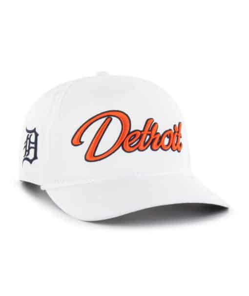 Detroit Tigers 47 Brand White Overhand Hitch Snapback Hat