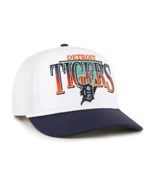 Detroit Tigers 47 Brand White Tribute Hitch RF Snapback Hat - Image 4