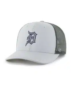Detroit Tigers 47 Brand Gray Trucker Mesh Snapback Hat