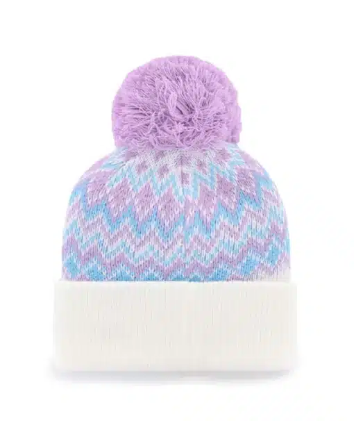 Detroit Lions Women's 47 Brand White Light Purple Elsa Cuff Knit Hat - Image 2