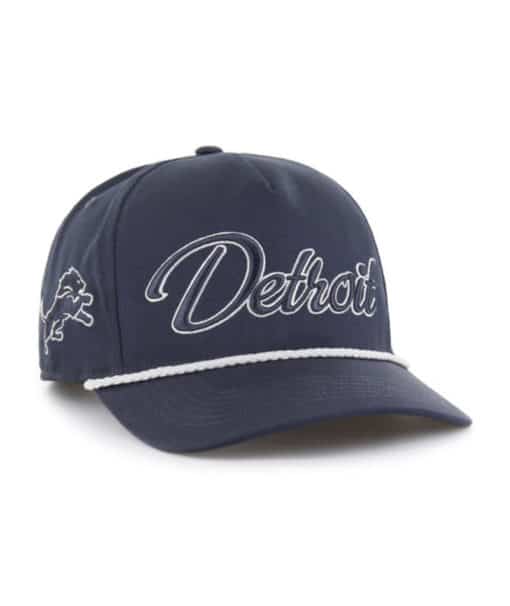 Detroit Lions 47 Brand Vintage Navy Overhand TT Hitch Snapback Hat
