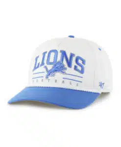 Detroit Lions 47 Brand White Roscoe Hitch Snapback Hat