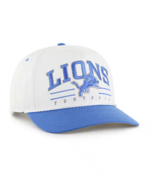 Detroit Lions 47 Brand White Roscoe Hitch Snapback Hat - Image 4