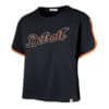 Detroit Tigers Women's 47 Brand Crop Atlas Blue Wordmark T-Shirt Tee