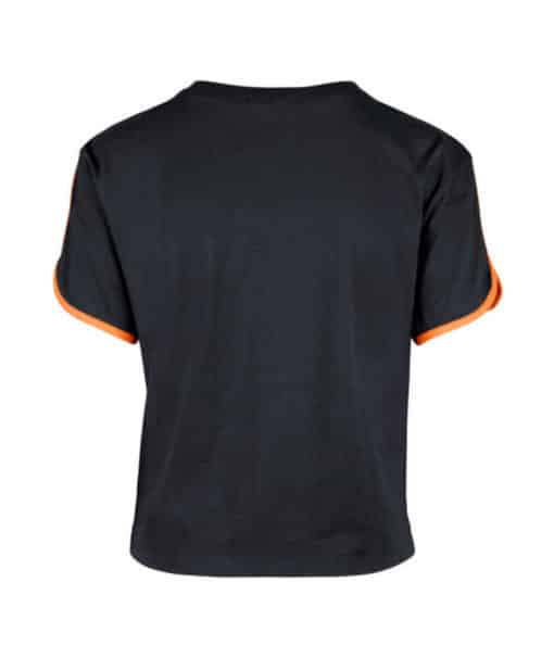 Detroit Tigers Women's 47 Brand Crop Atlas Blue Wordmark T-Shirt Tee - Image 2