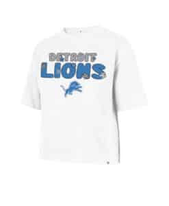 Detroit Tigers Women's 47 Brand Crop White Flower Power City T-Shirt Tee