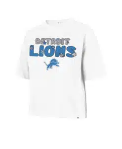 Detroit Tigers Women's 47 Brand Crop White Flower Power City T-Shirt Tee