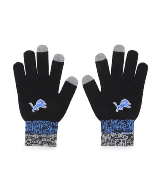 Detroit Lions Men's 47 Brand Static Black Gloves