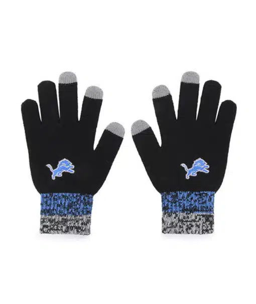 Detroit Lions Men's 47 Brand Static Black Gloves