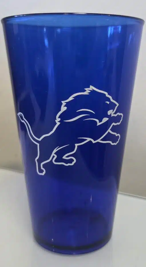 Detroit Lions 16oz Acrylic Cobalt Blue Pint Glass Team Tumblers Set of 12