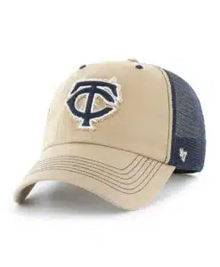 Minnesota Twins 47 Brand Khaki Taylor Closer Mesh Stretch Fit Hat