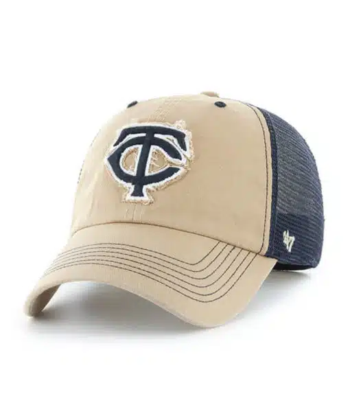 Minnesota Twins 47 Brand Khaki Taylor Closer Mesh Stretch Fit Hat