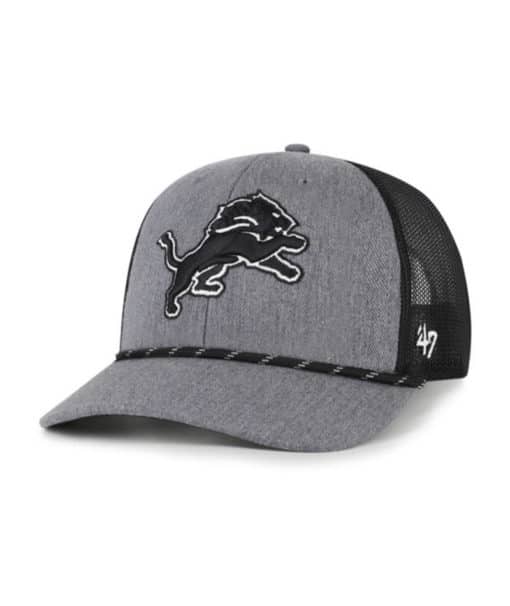Detroit Lions 47 Brand Charcoal Carbon Rope Trucker Mesh Adjustable Hat