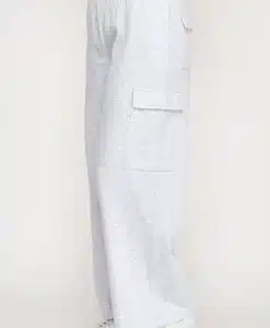 Women's Ice Gray Reflex Fleece Wide Leg Cargo Sweatpants