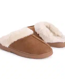 Muk Luks Women's Caramel Polysuede Clog Slippers