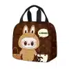 LABUBU Brown Cute Monster Printed Insulated Lunch Bag